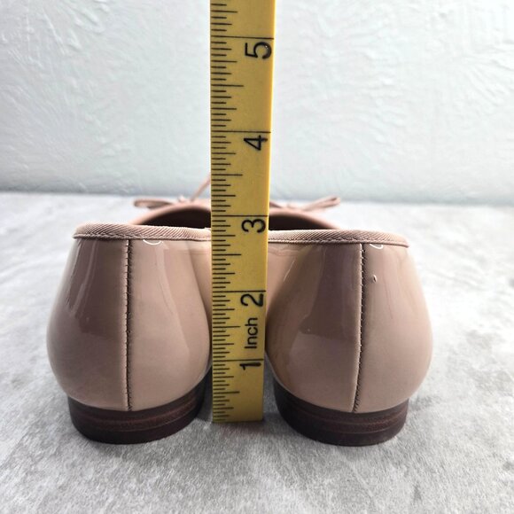 Ann Taylor Bow Ballet Flats Tan Leather Dressy Coquette Minimalist Shoe Size 6.5 - Picture 5 of 12